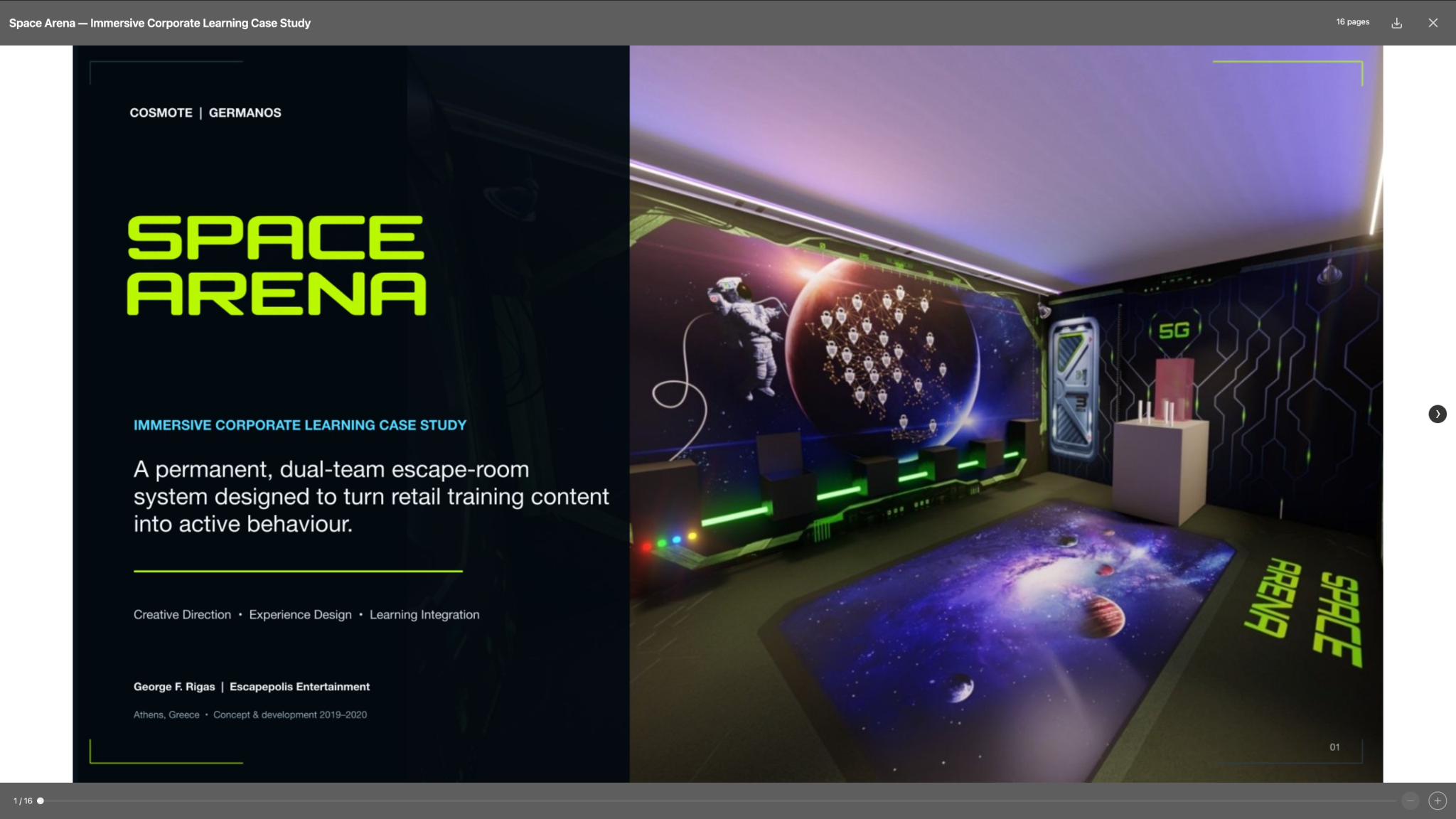 COSMOTE Space Arena immersive corporate learning case study cover