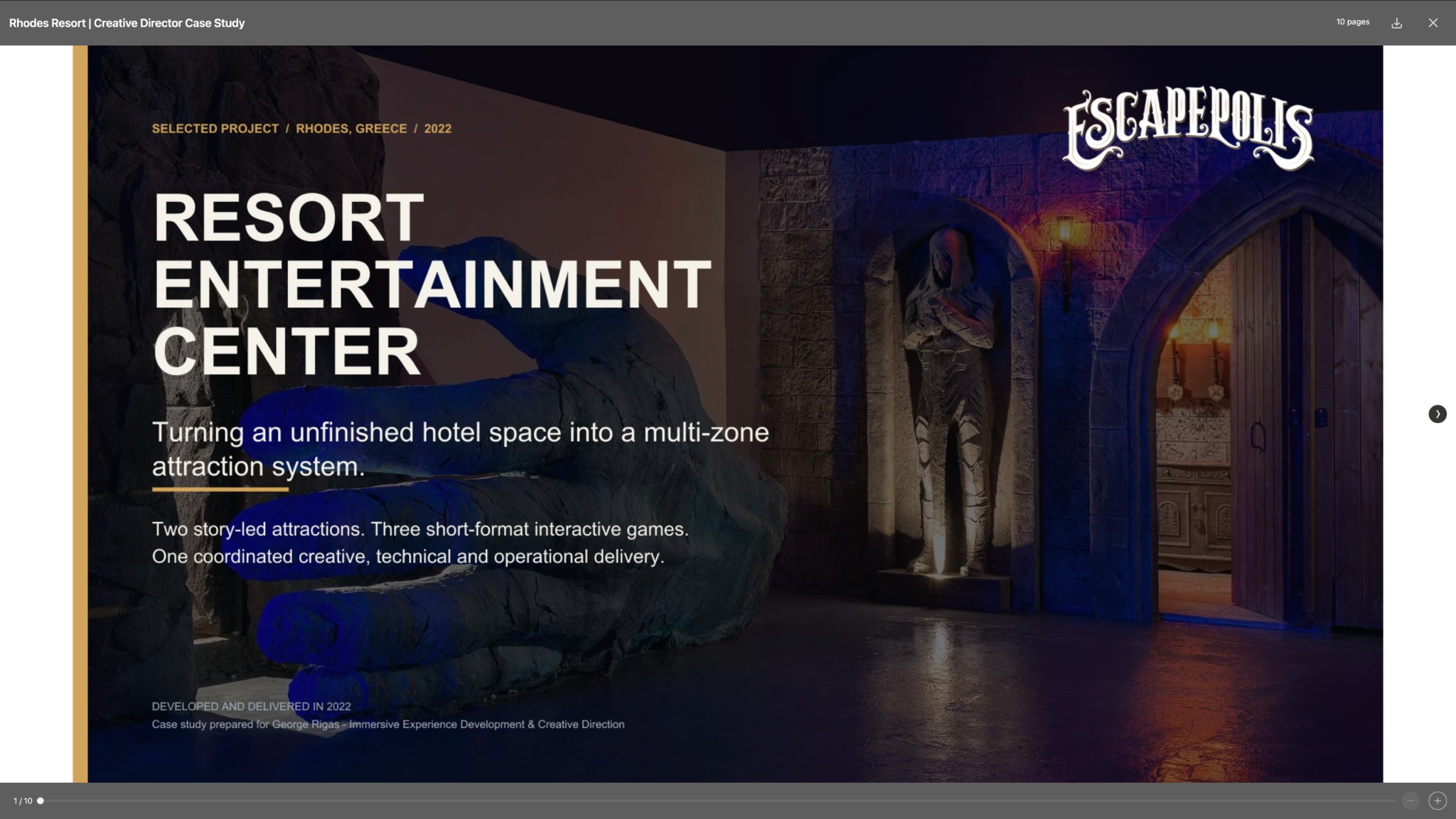 Rhodes Resort Entertainment Center case study cover